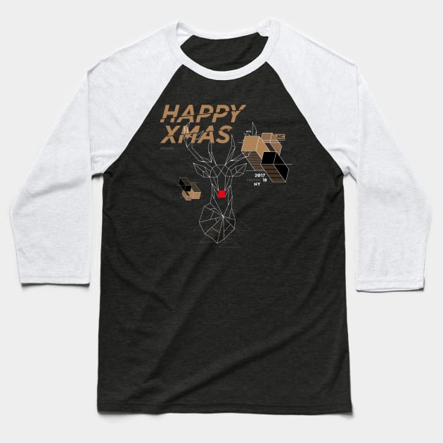 Happy Xmas Baseball T-Shirt by Beardedguy